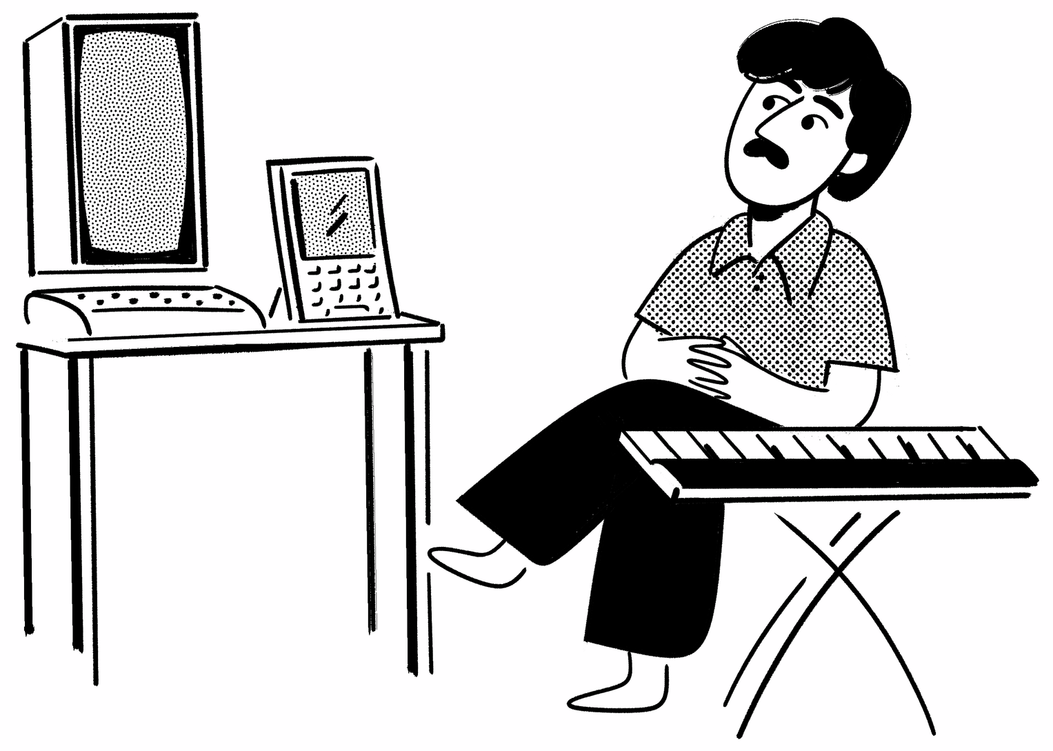 Alan Kay at his computer