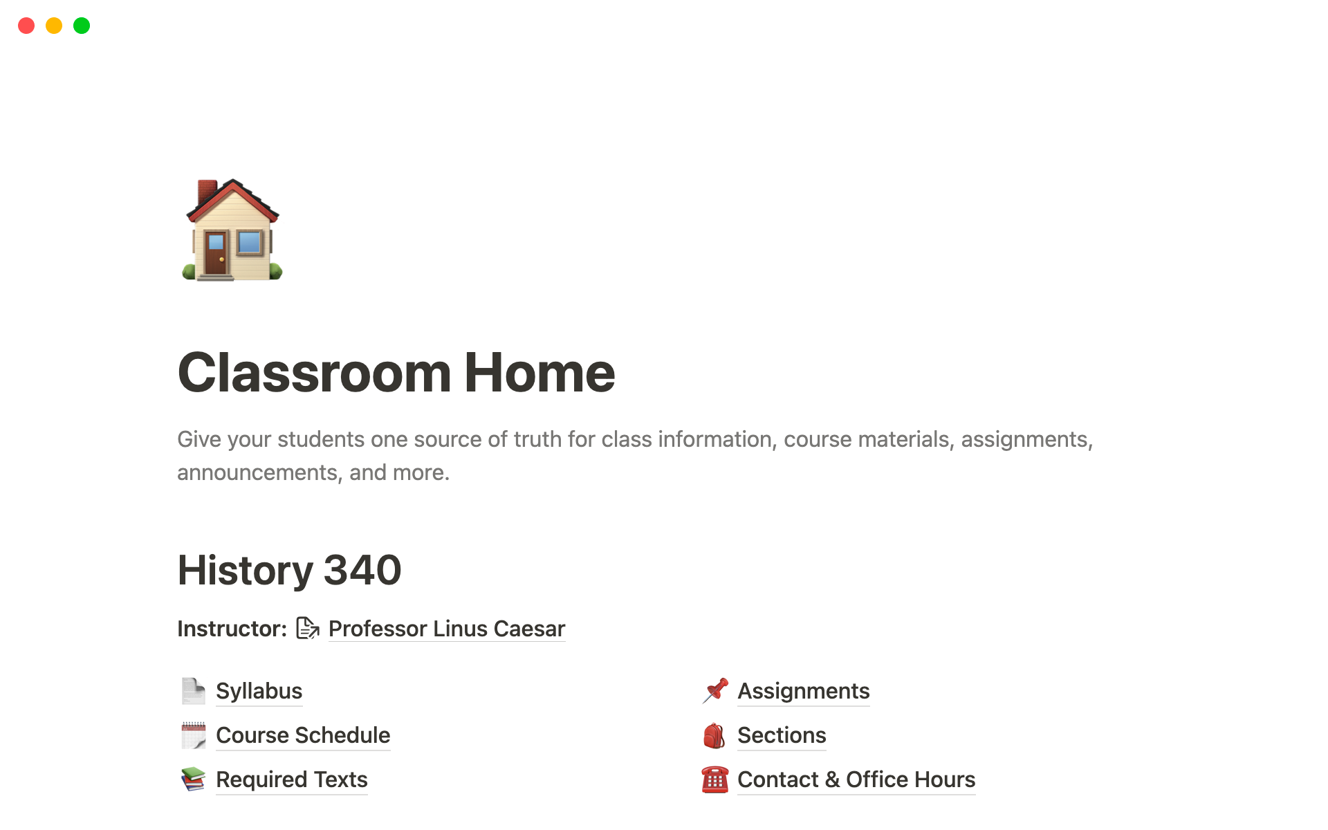 The desktop image for the Classroom home template
