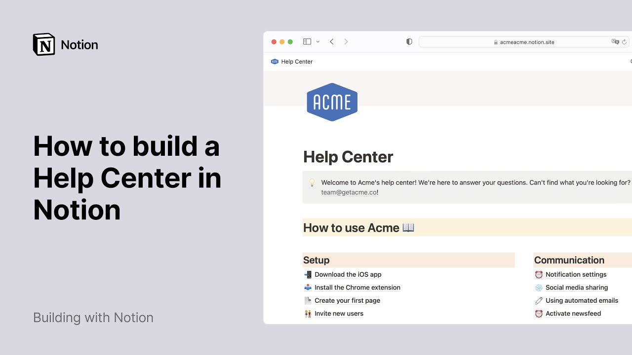 How to build a help center in Notion