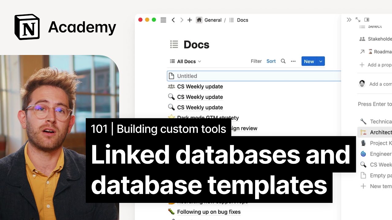 Linked databases and database templates