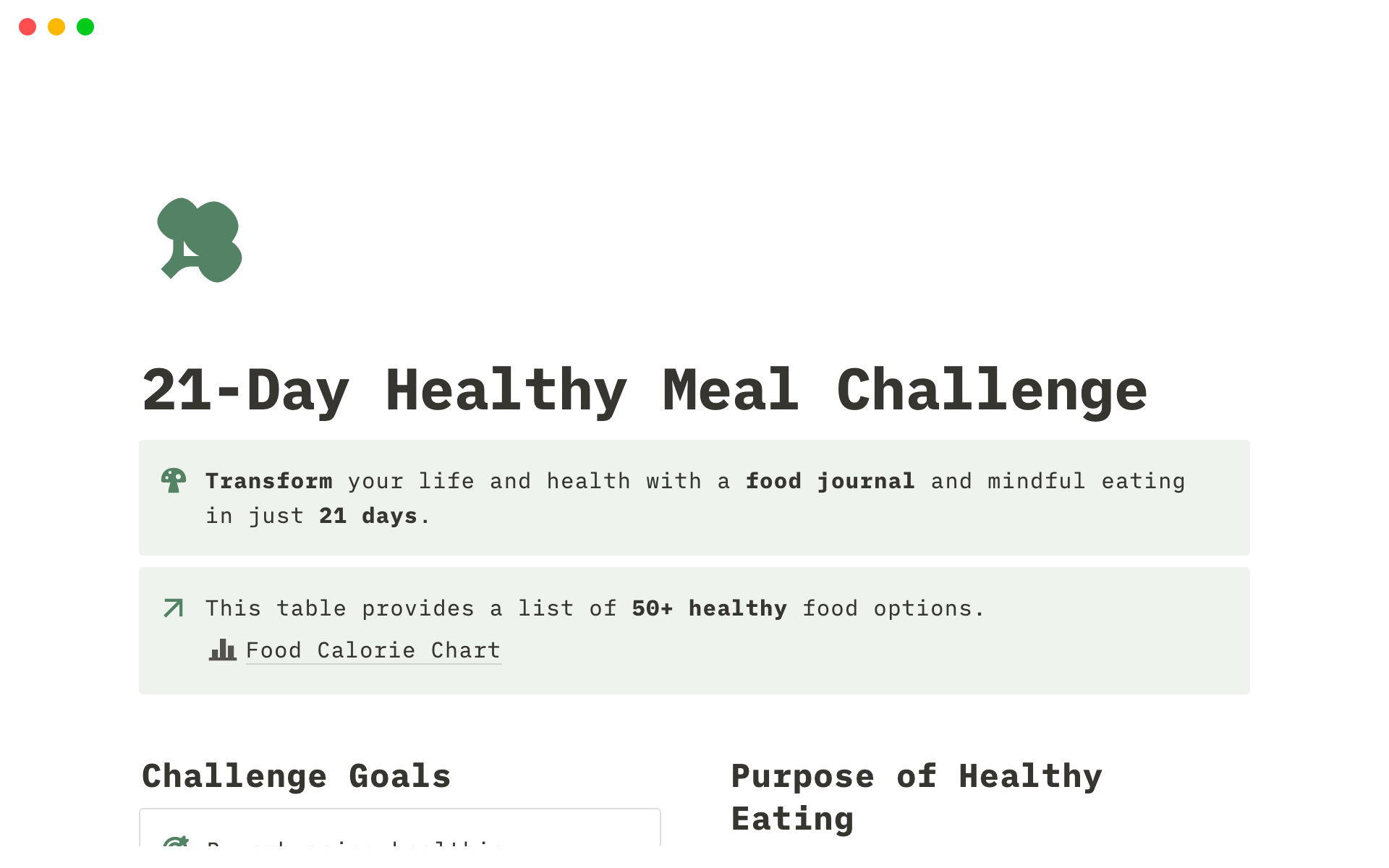 21 day healthy meal challenge