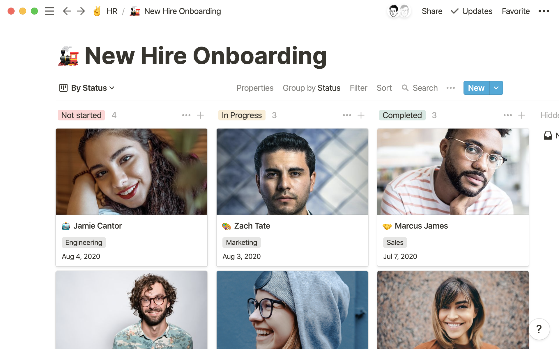 See where every new employee is at in their onboarding process.
