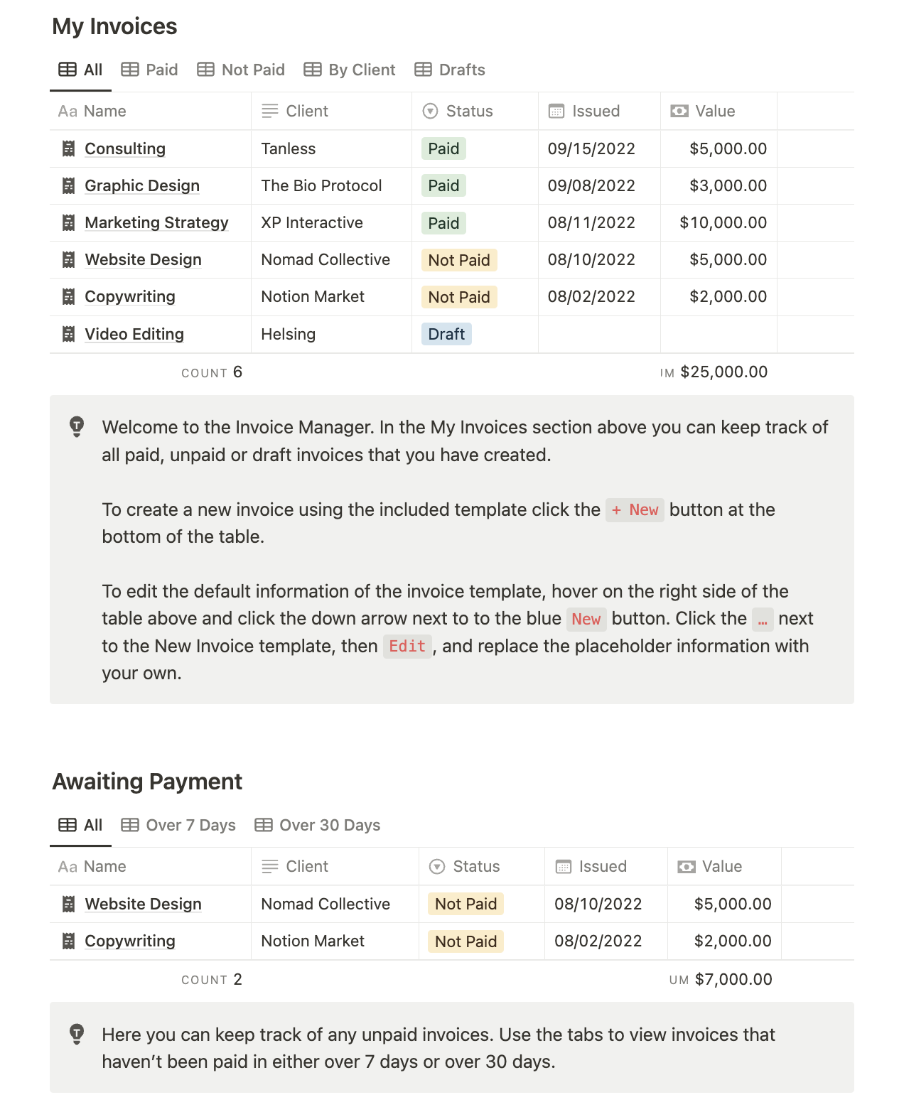 Invoice manager