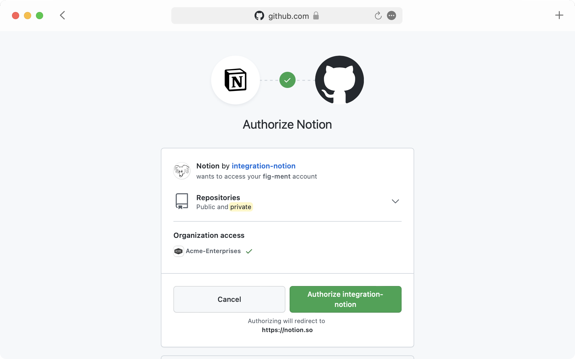 Authenticate connected app