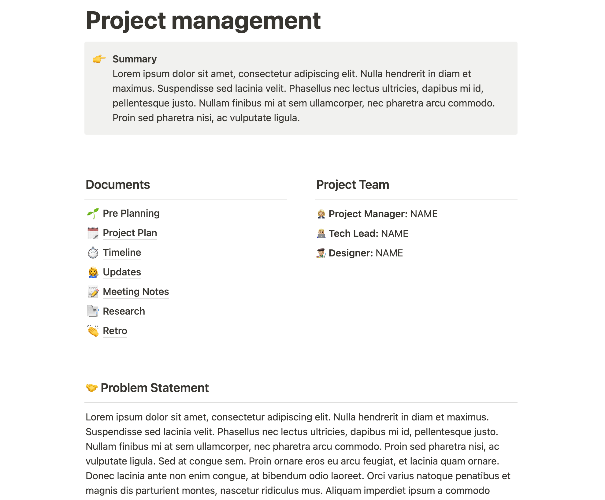 Project management templates 1 Project management