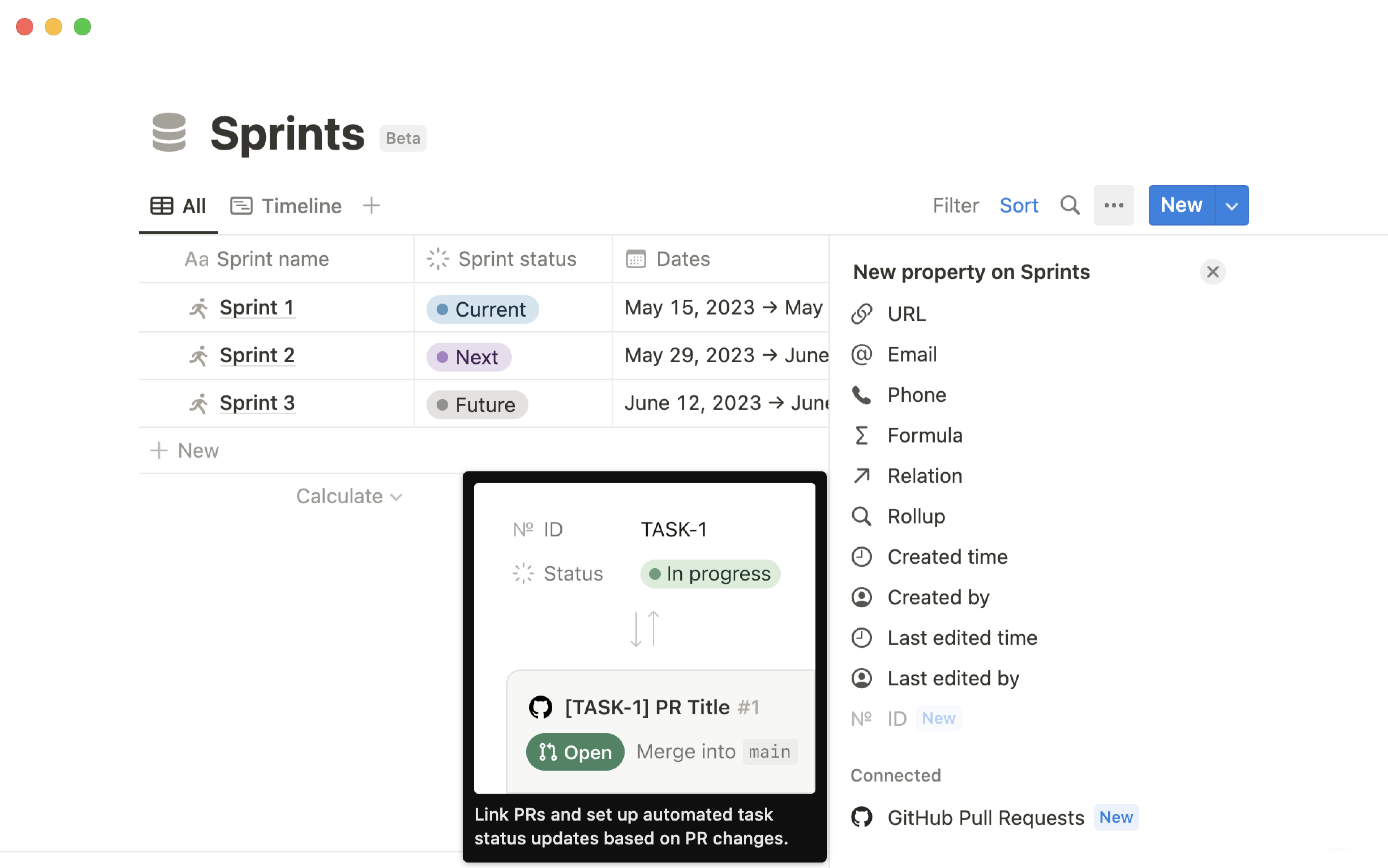 github in sprints whats new