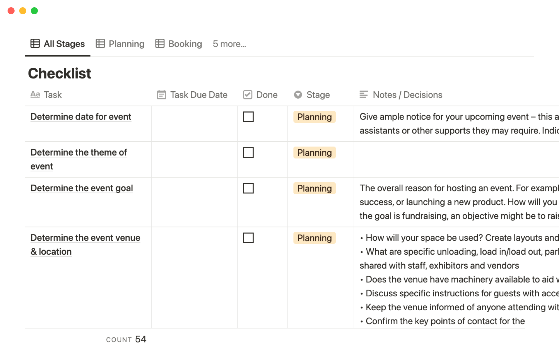 Seamlessly map out your event planning process so you don’t miss a step.