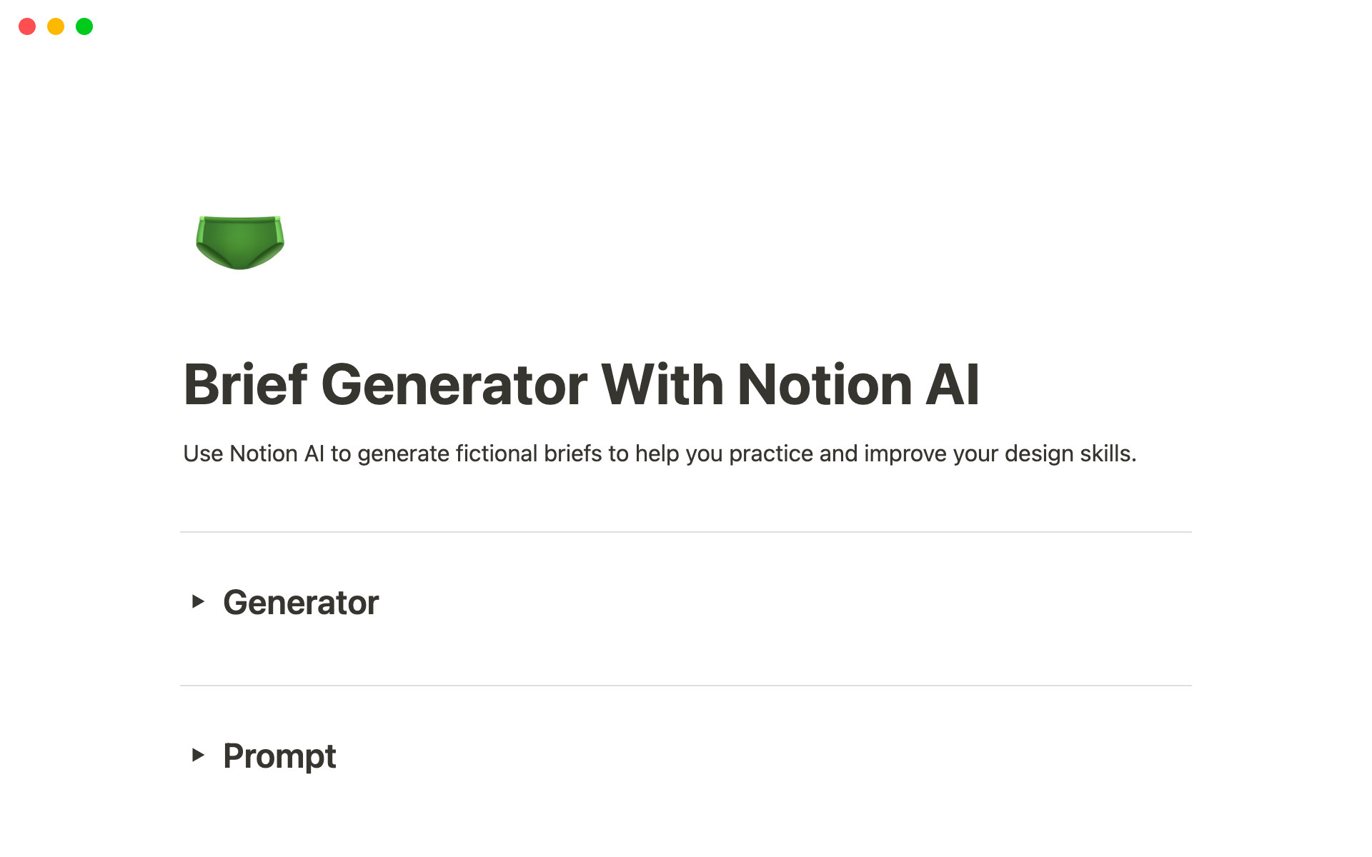 Brief generator with Notion AI
