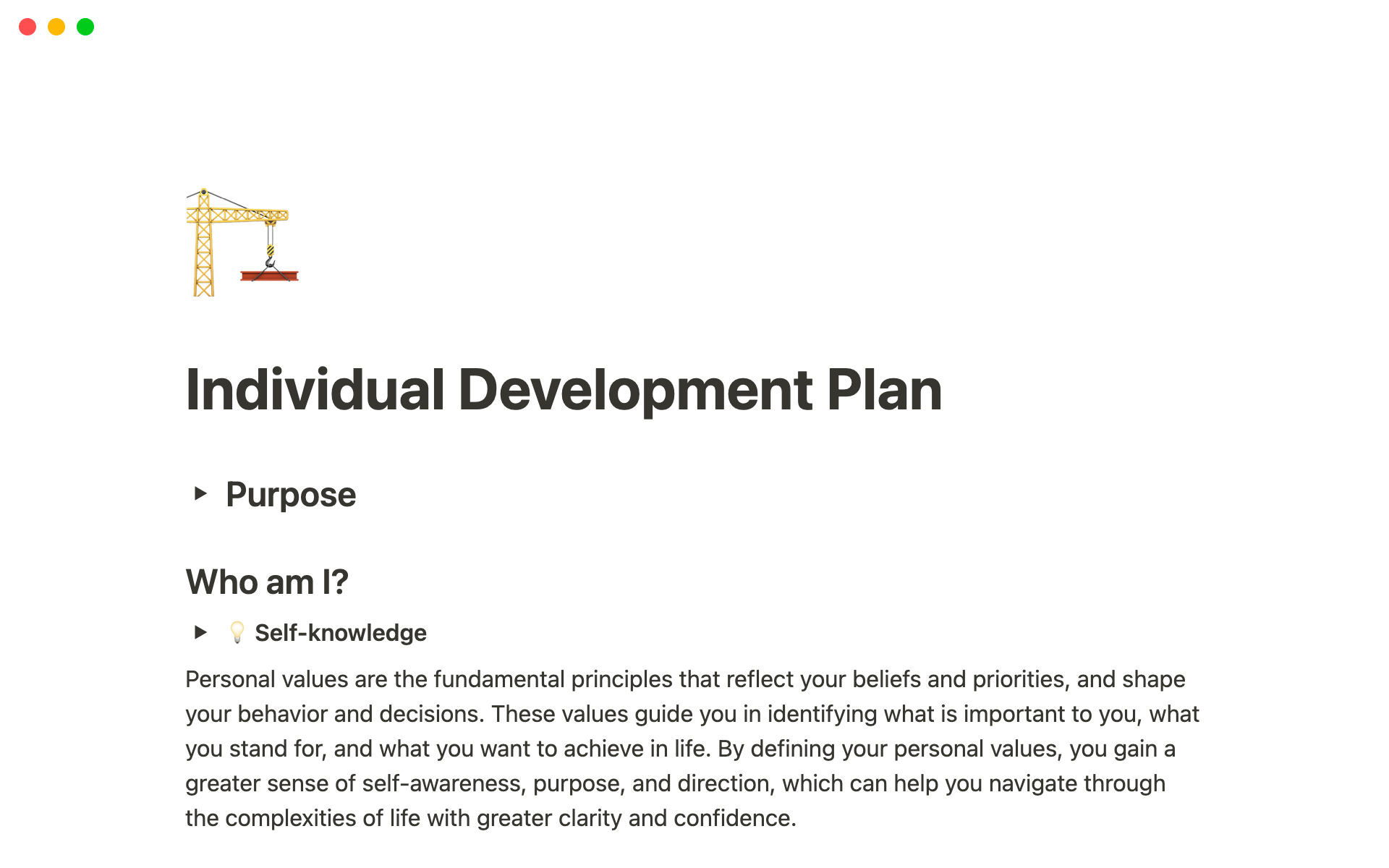 Individual development plan template
