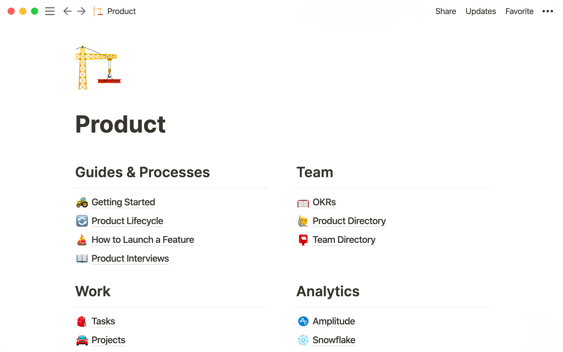 Here’s how a wiki for your product team can look. 