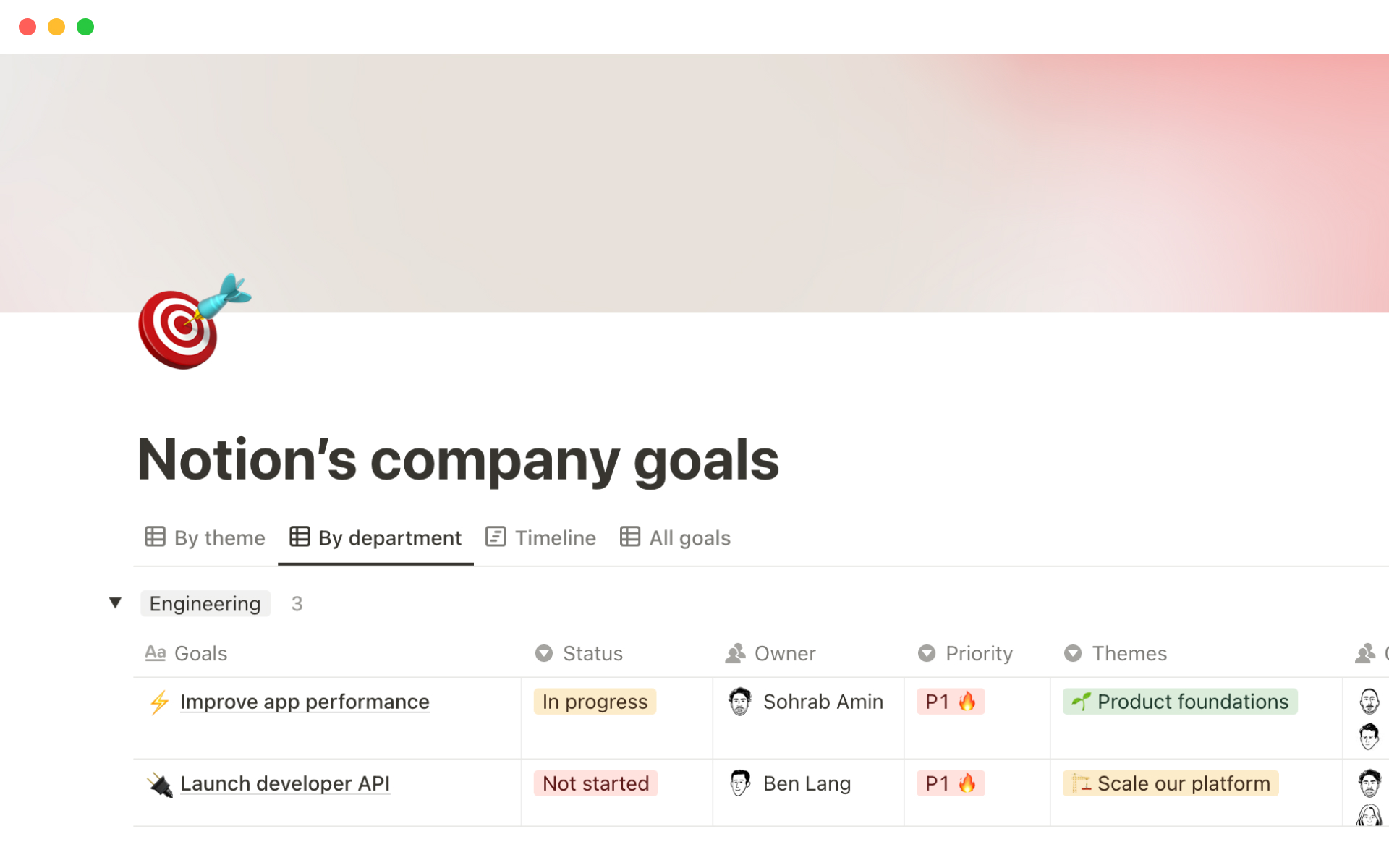 Set goals and track them with Notion.