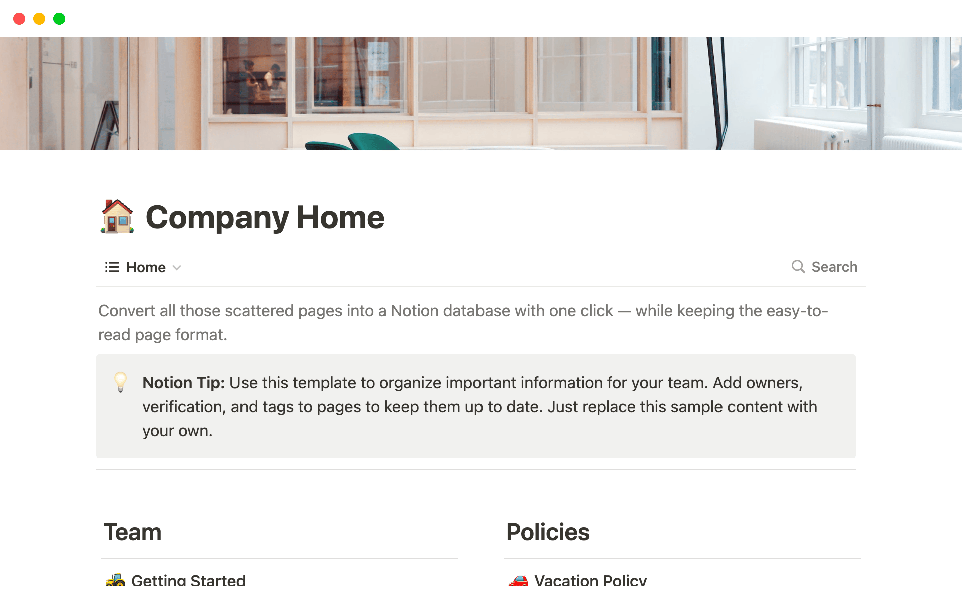 Organize your company in one place