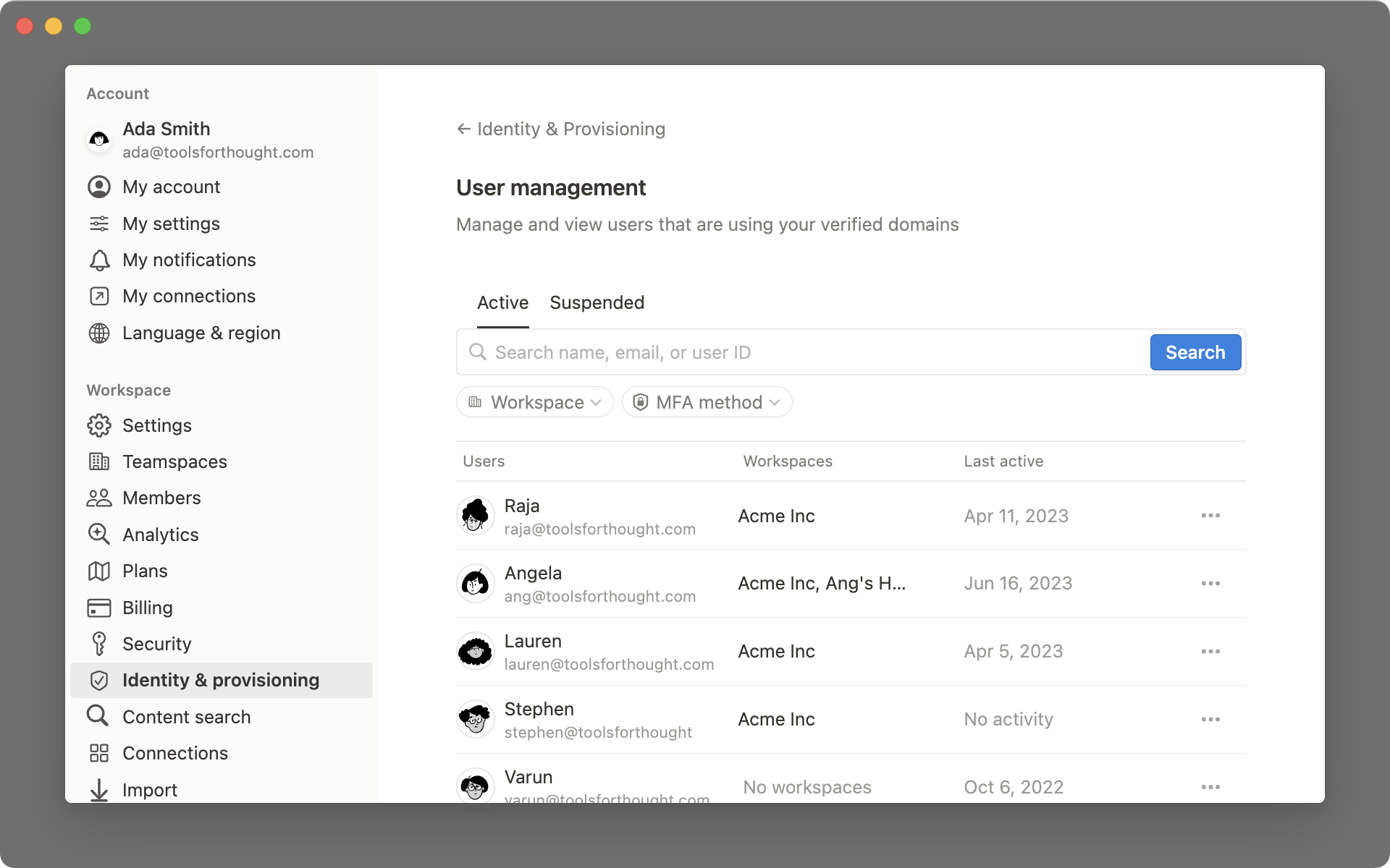 managed users release page