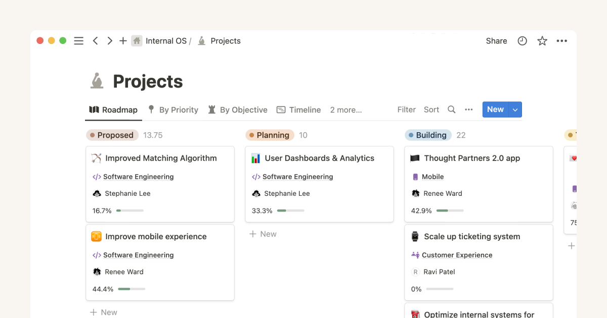 Using Notion for product roadmaps