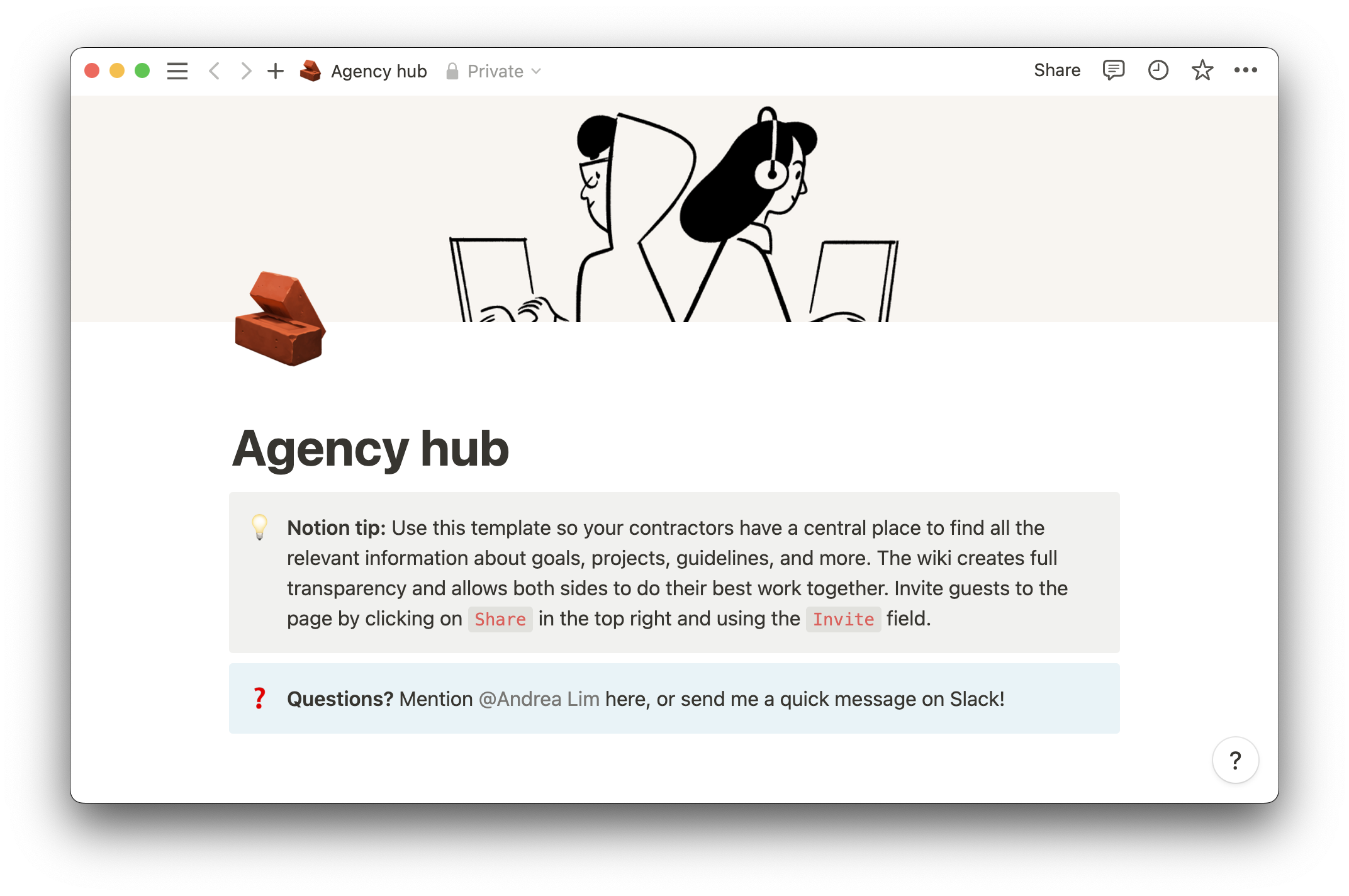 Notion’s agency hub brings freelancers and contractors up to speed.