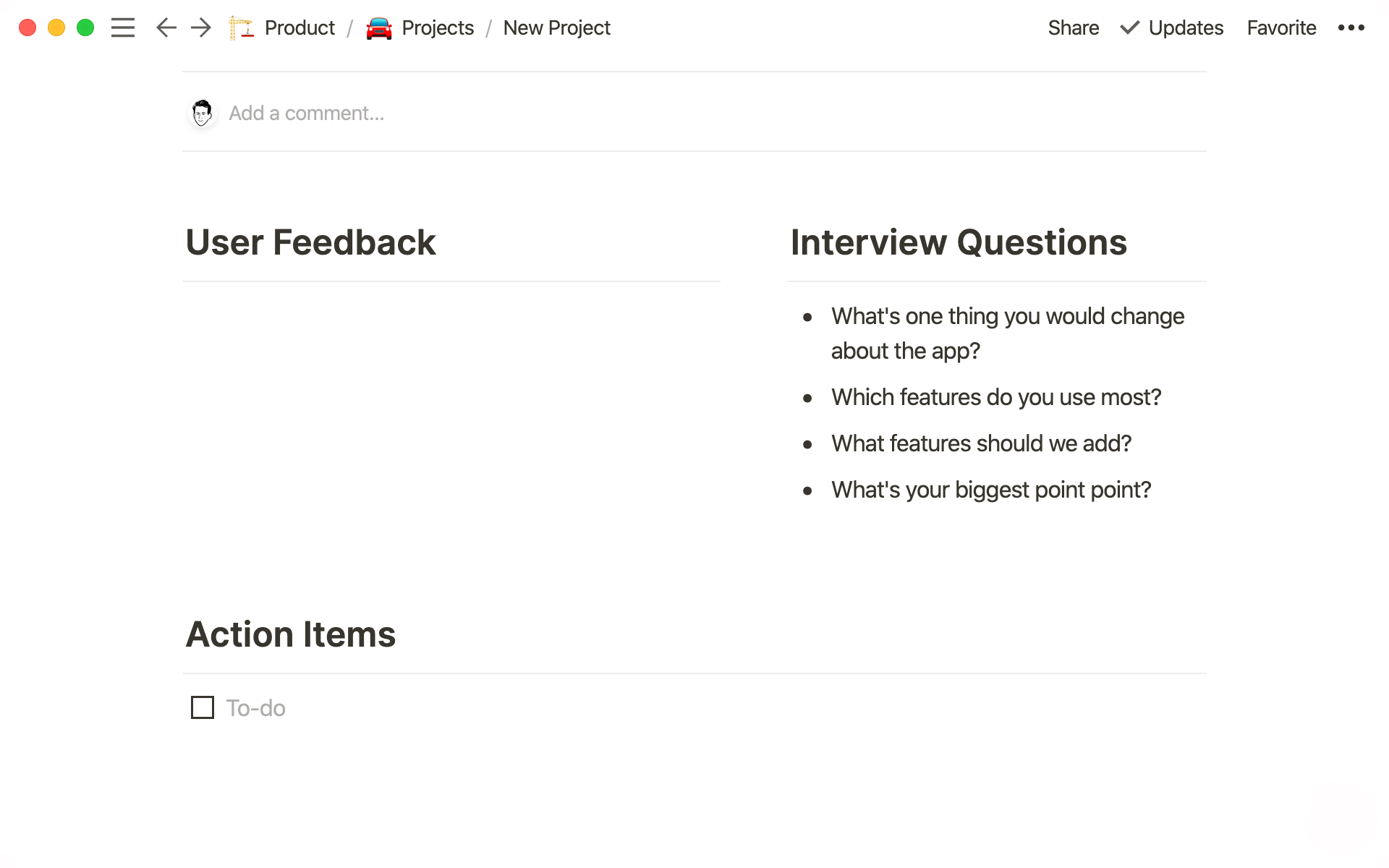 A starting point for every user interview.
